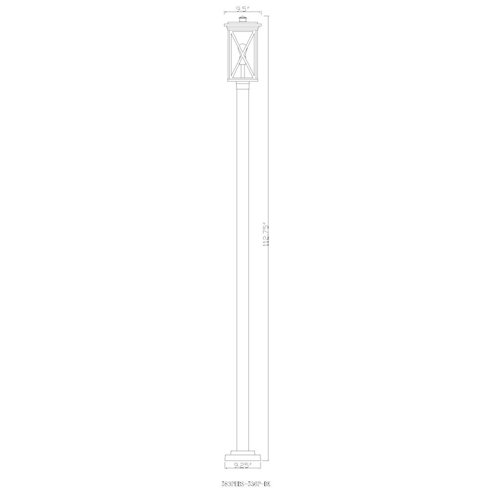 Z-Lite 1 Light Outdoor Post Mounted Fixture. Picture 6
