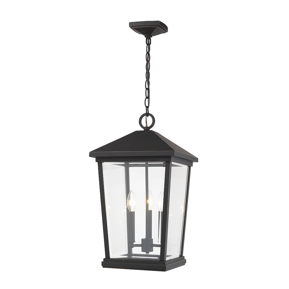 Z-Lite 3 Light Outdoor Chain Mount Ceiling Fixture. Picture 1