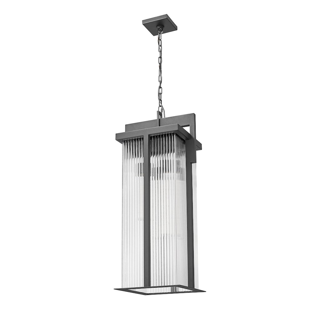 Fortis 3 Light Sand Black Outdoor Chain Mount Ceiling Fixture. Picture 7