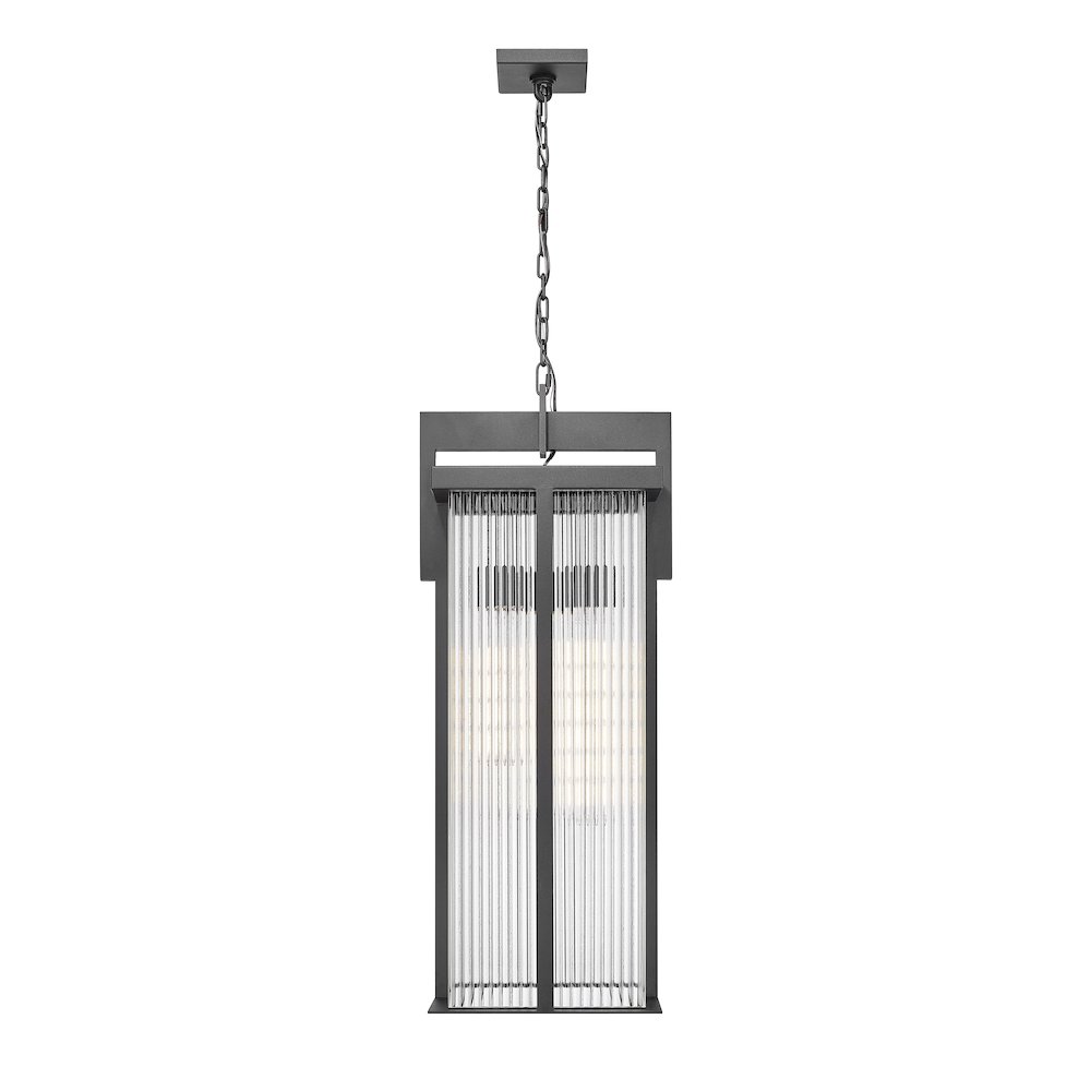Fortis 3 Light Sand Black Outdoor Chain Mount Ceiling Fixture. Picture 4