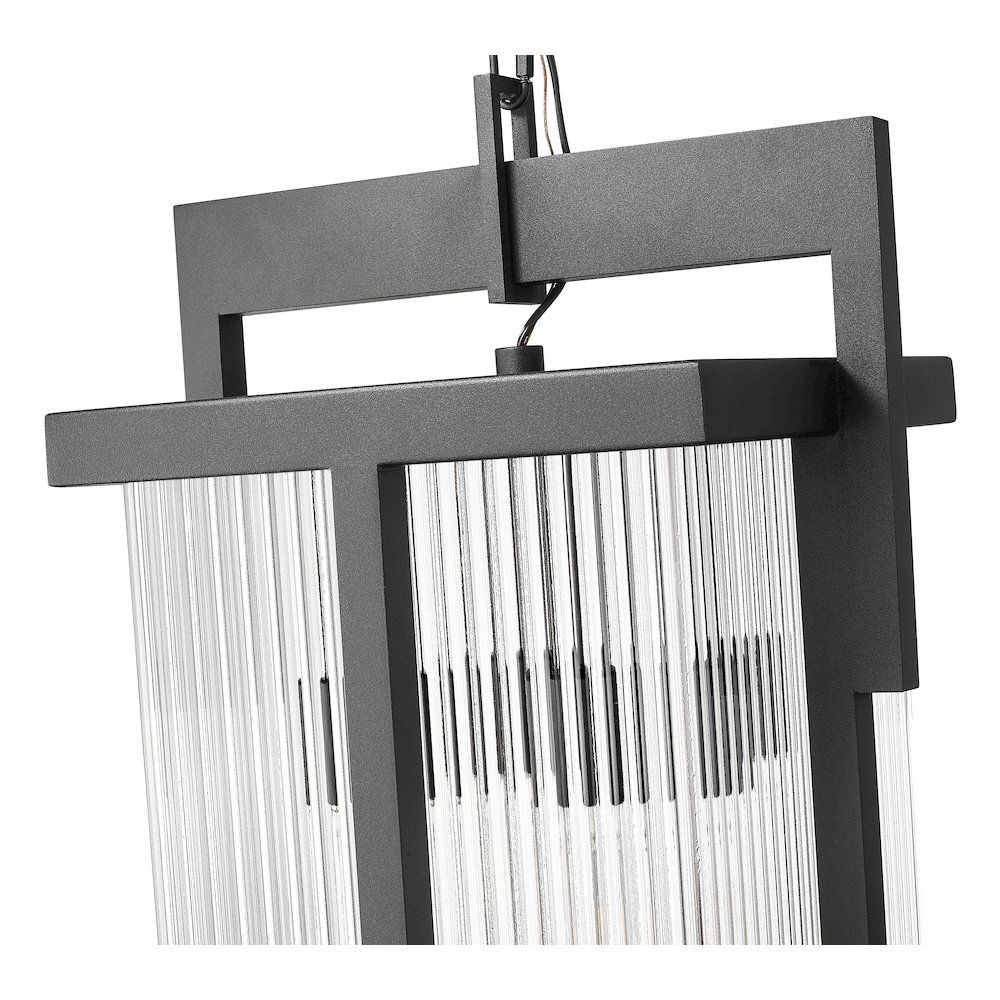 Fortis 3 Light Sand Black Outdoor Chain Mount Ceiling Fixture. Picture 6