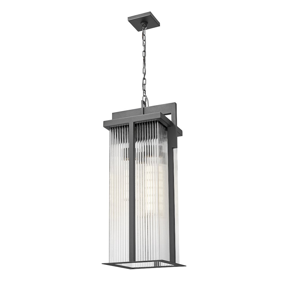 Fortis 3 Light Sand Black Outdoor Chain Mount Ceiling Fixture. Picture 5