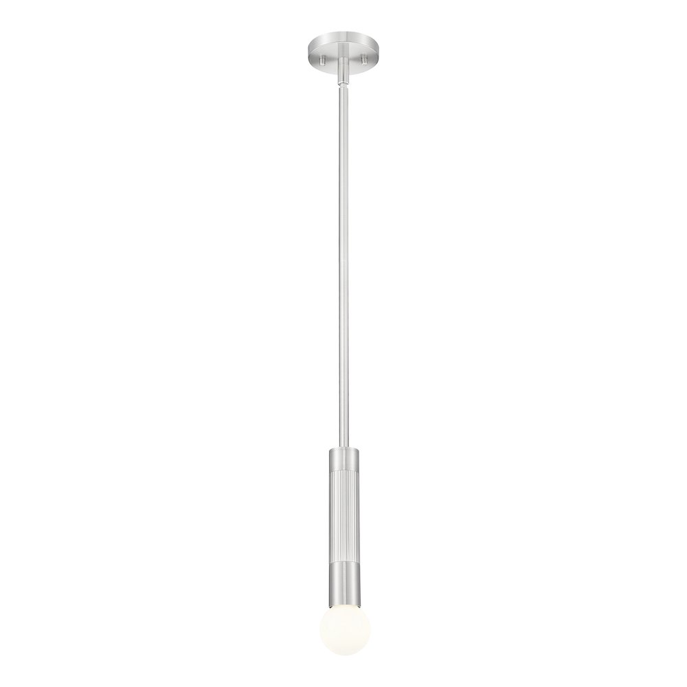 Z-Lite Stari 1 Light Pendant in Brushed Nickel color, Steel frame. Picture 2