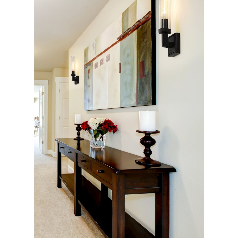 Z-Lite Beau 1 Light Wall Sconce in Bronze  Frame Finish. Picture 6