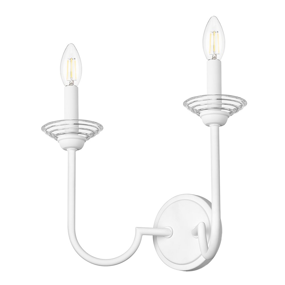 Z-Lite Allistair 2 Light Wall Sconce in Textured White color, Steel frame. Picture 5