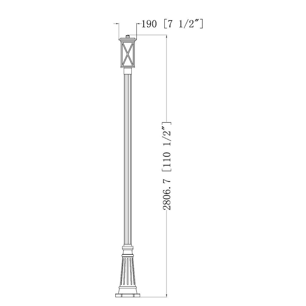 Z-Lite 1 Light Outdoor Post Mounted Fixture. Picture 6