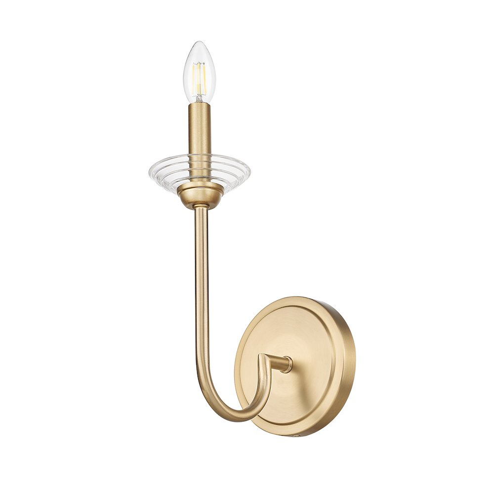 Z-Lite Allistair 1 Light Wall Sconce in Modern Gold color, Steel frame. Picture 5
