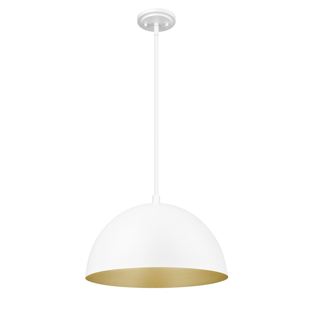 Z-Lite 1 Light Pendant, Matte White. Picture 7