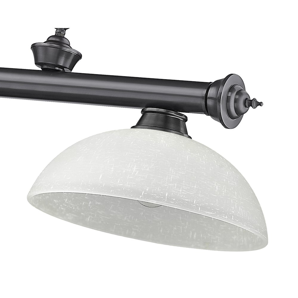 Z-Lite Cordon 3 Light Billiard, Steel Frame, White Linen Shade Color. Picture 4