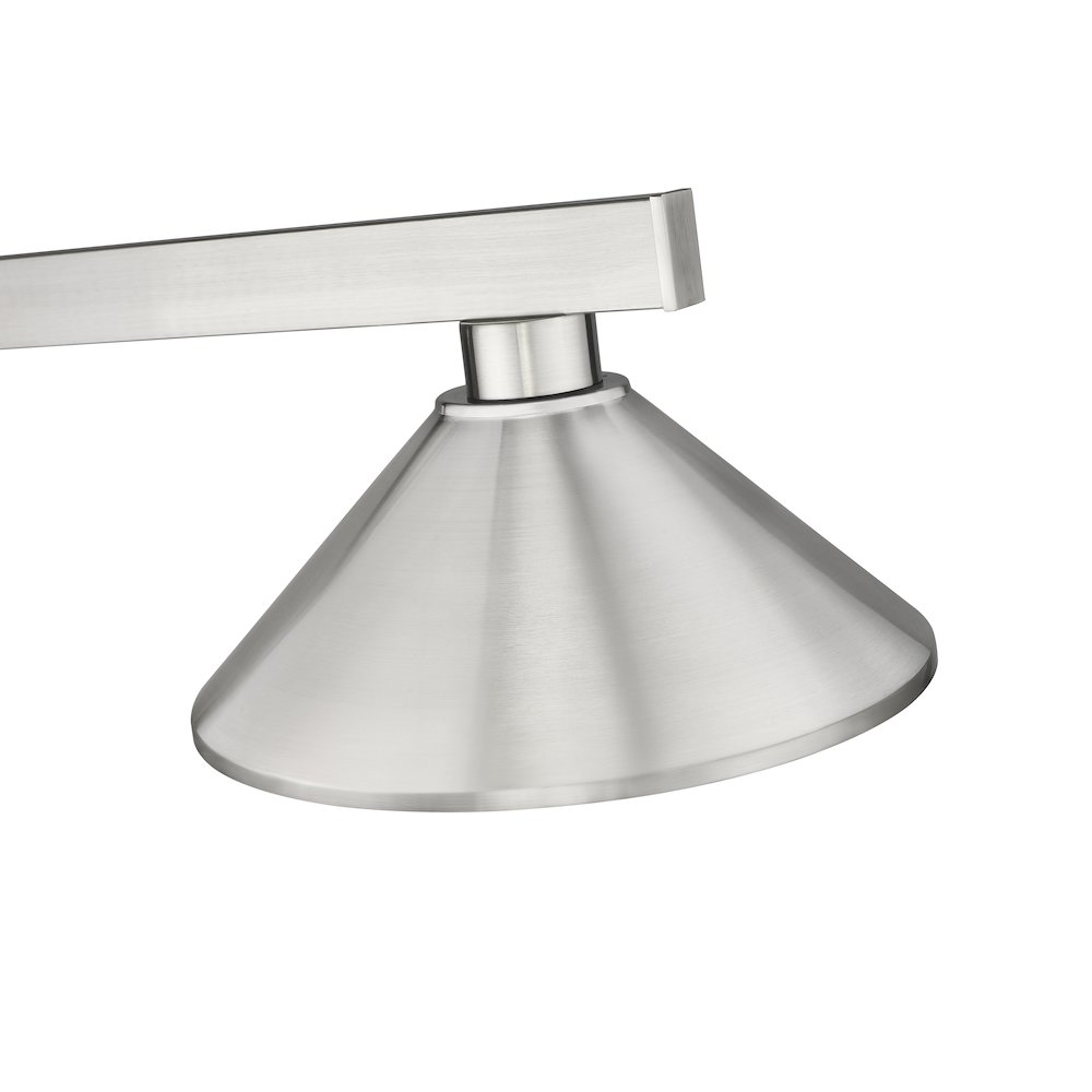 Z-Lite Players 3 Light Billiard, Steel Frame, Brushed Nickel Shade Color. Picture 4