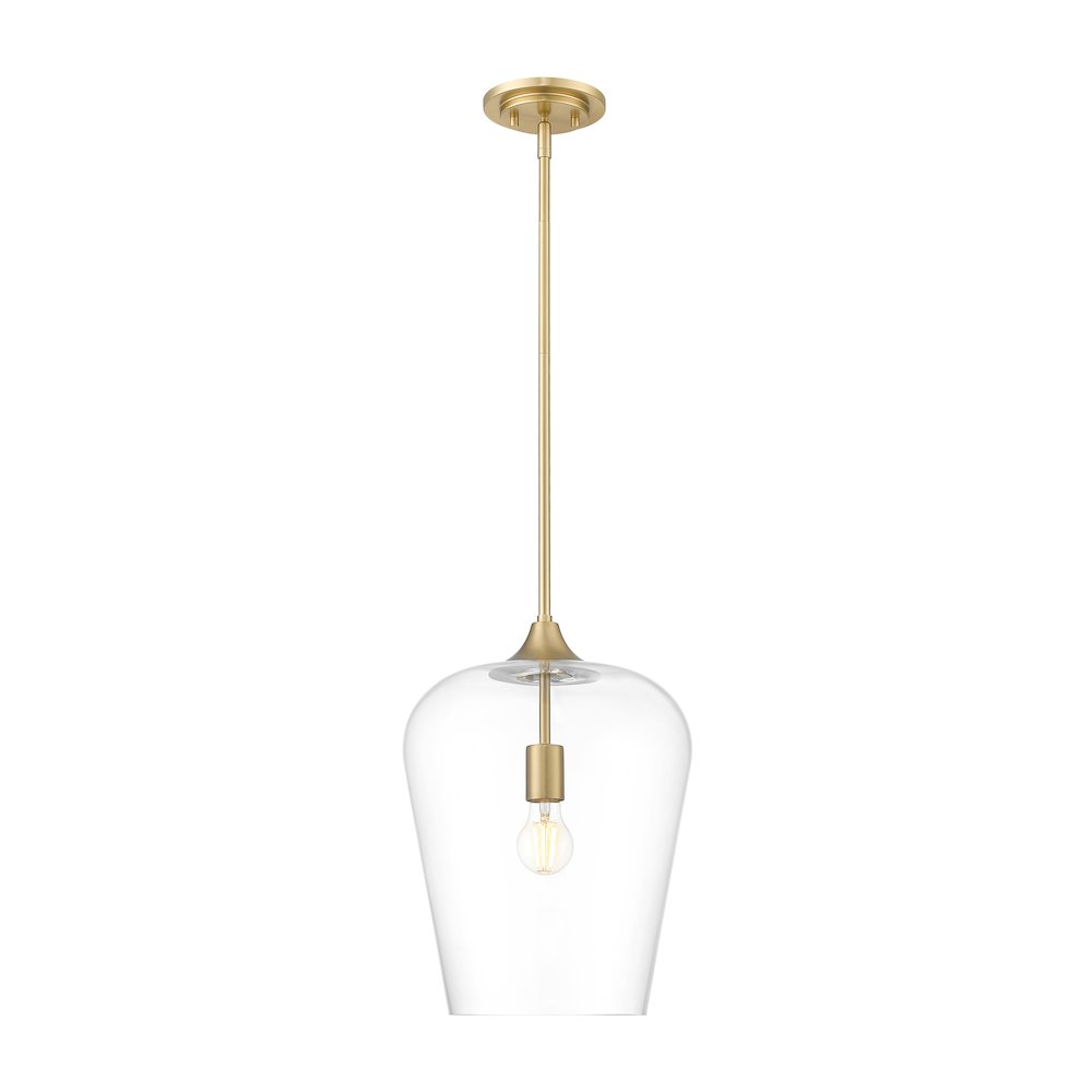 Z-Lite 1 Light Pendant, Burnished Brass. Picture 1