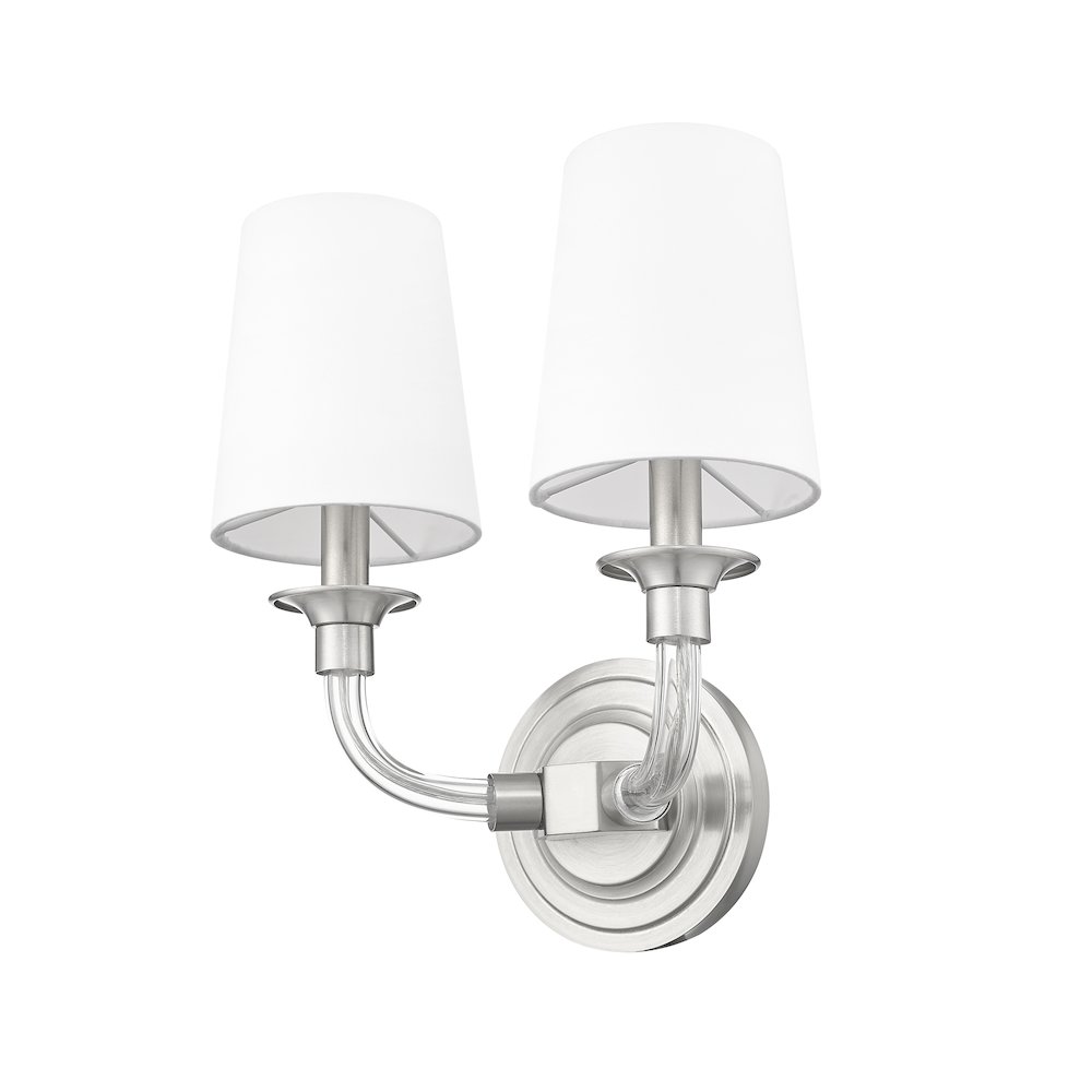 Z-Lite Katerina 2 Light Wall Sconce in Brushed Nickel Frame Finish. Picture 5