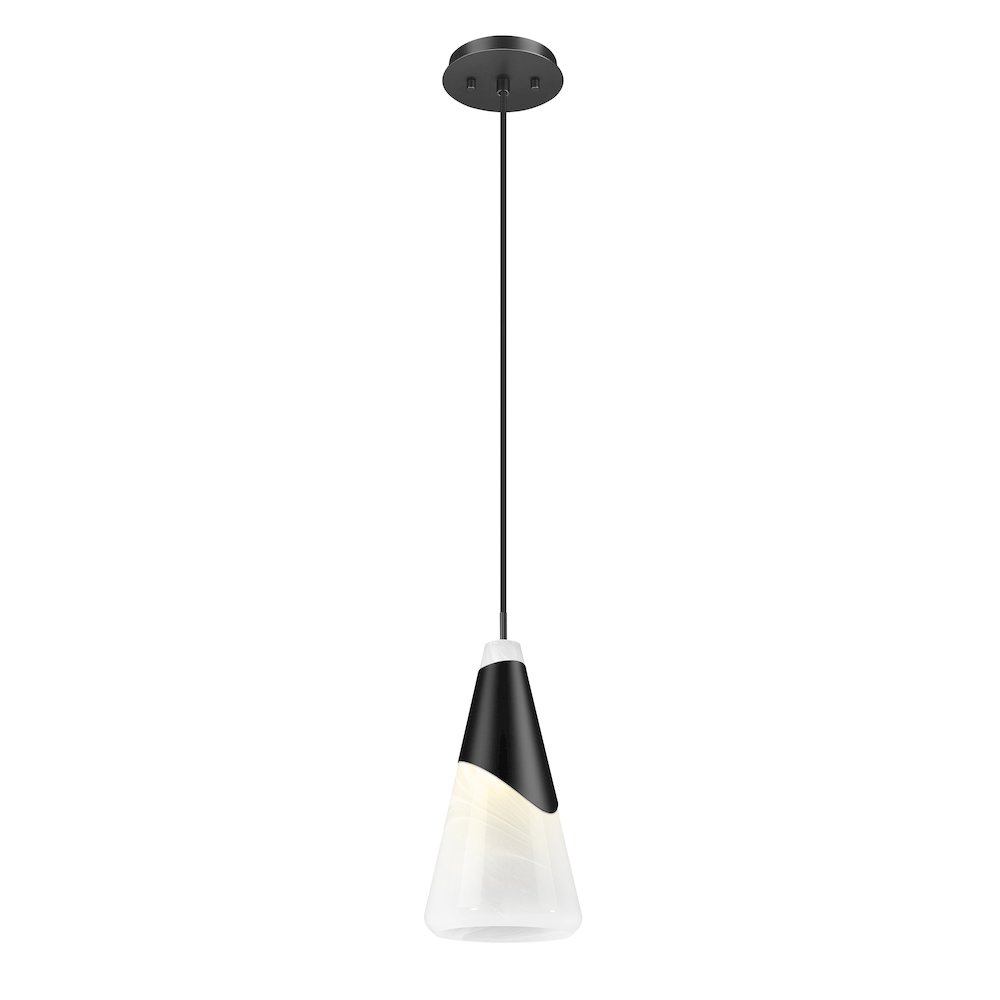 Z-Lite Aimie 1 Light Pendant, Matte Black. Picture 2