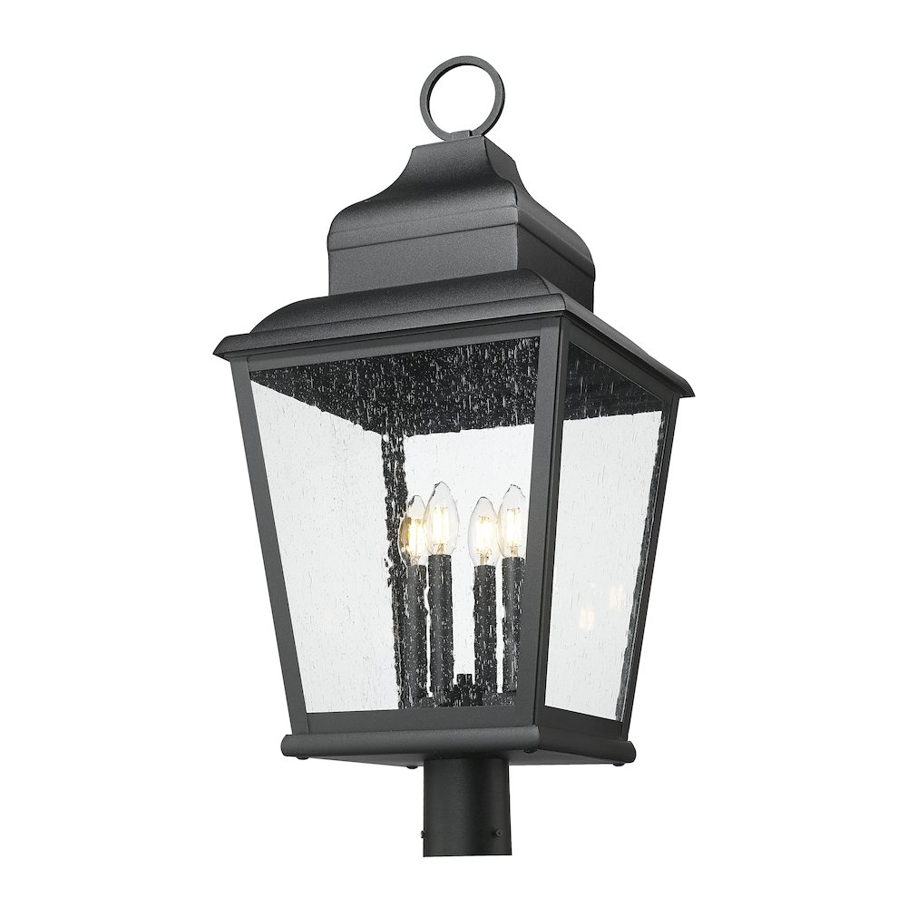 Z-Lite 4 Light Outdoor Post Mount Fixture, Sand Black. Picture 3
