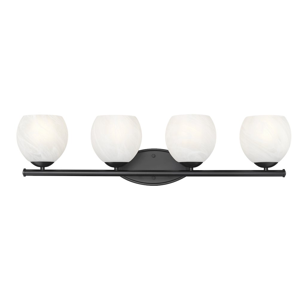 Z-Lite 4 Light Vanity, Matte Black. Picture 2
