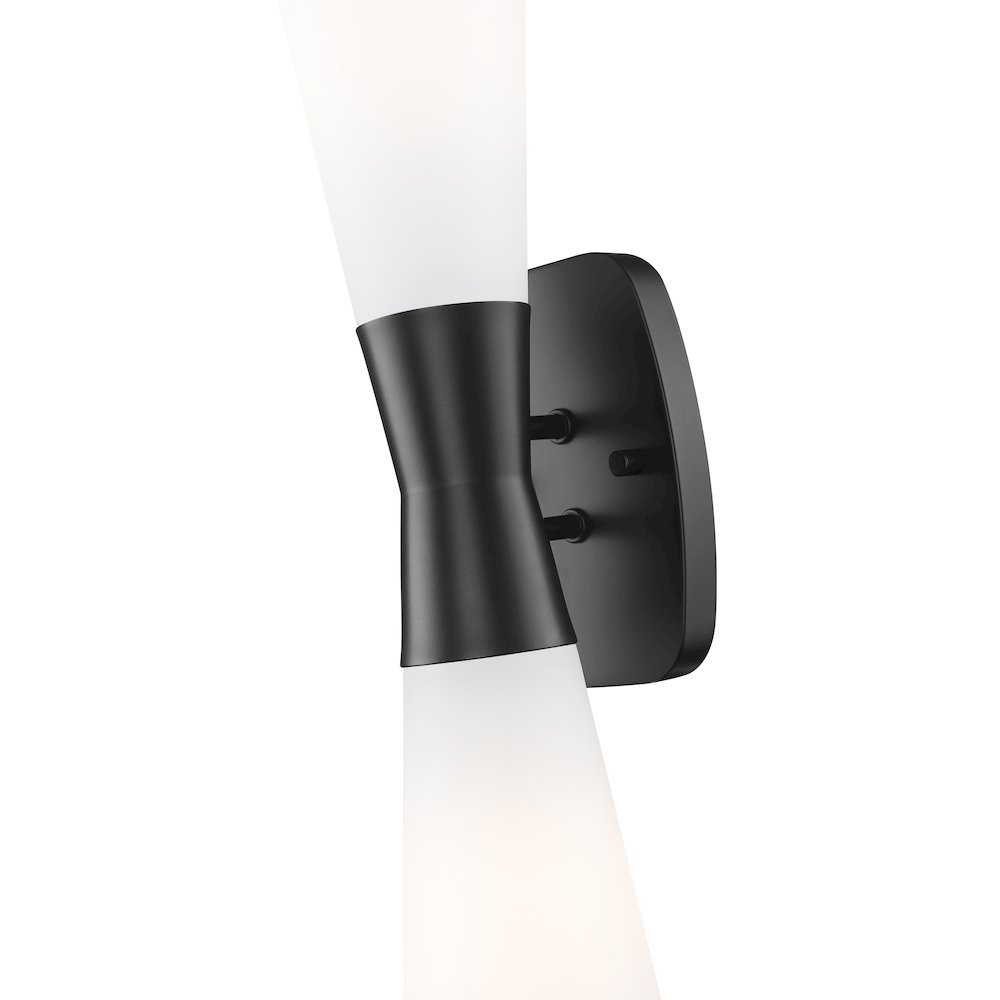 Z-Lite 2 Light Wall Sconce, Matte Black. Picture 4