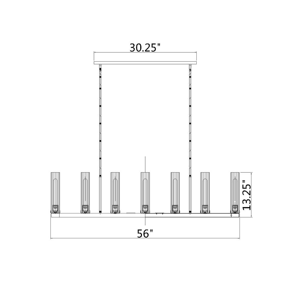 9 Light Linear Chandelier. Picture 6