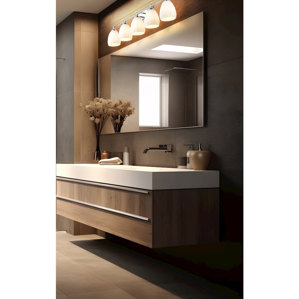 Z-Lite Oren 5 Light Vanity in Chrome  color, Steel frame. Picture 6