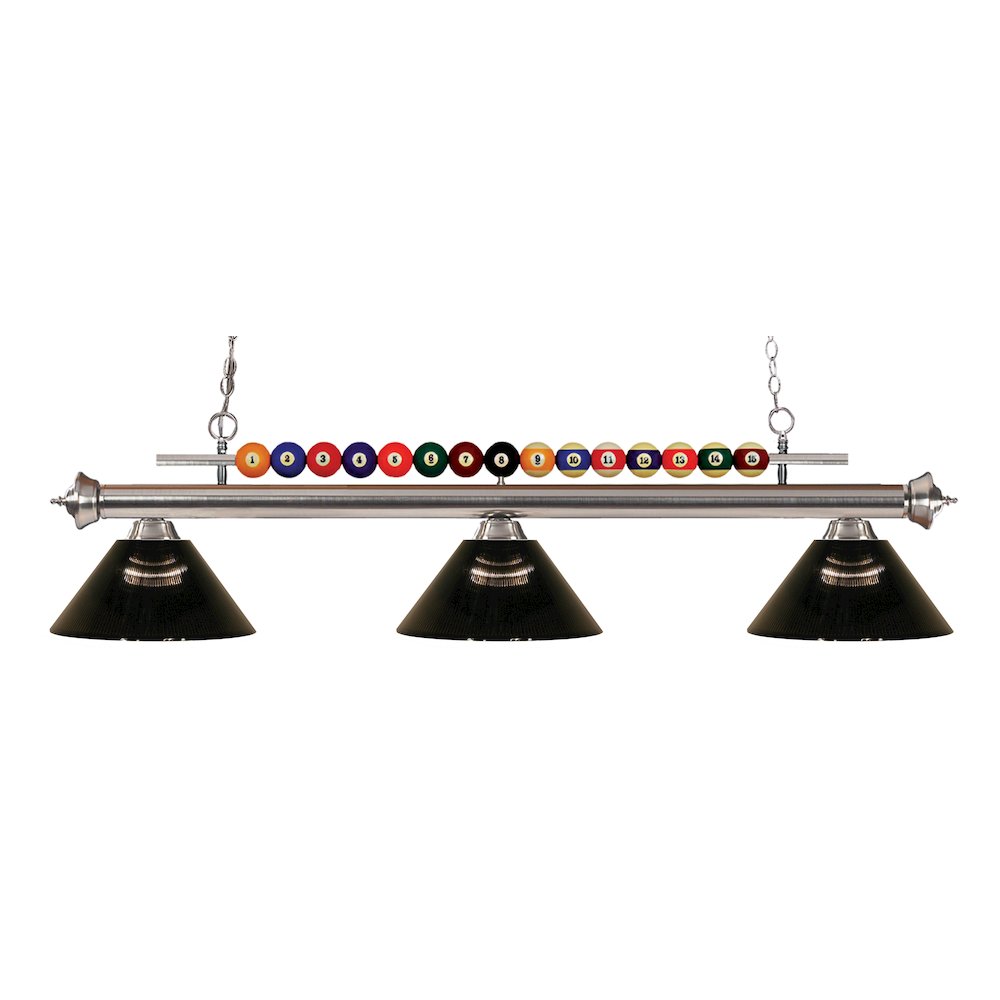 Z-Lite Shark 3 Light Billiard, Steel Frame, Smoke Shade Color. Picture 1