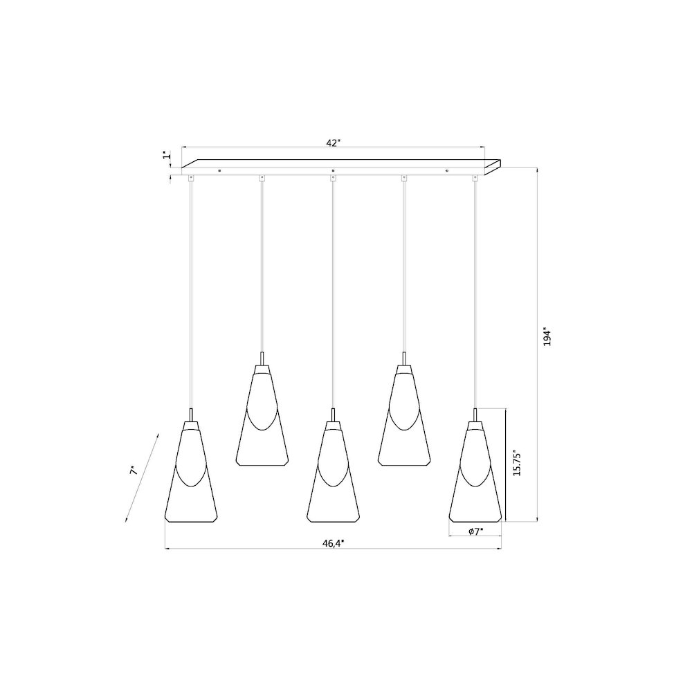 Z-Lite Aimie 5 Light Linear Chandelier, Modern Gold. Picture 8