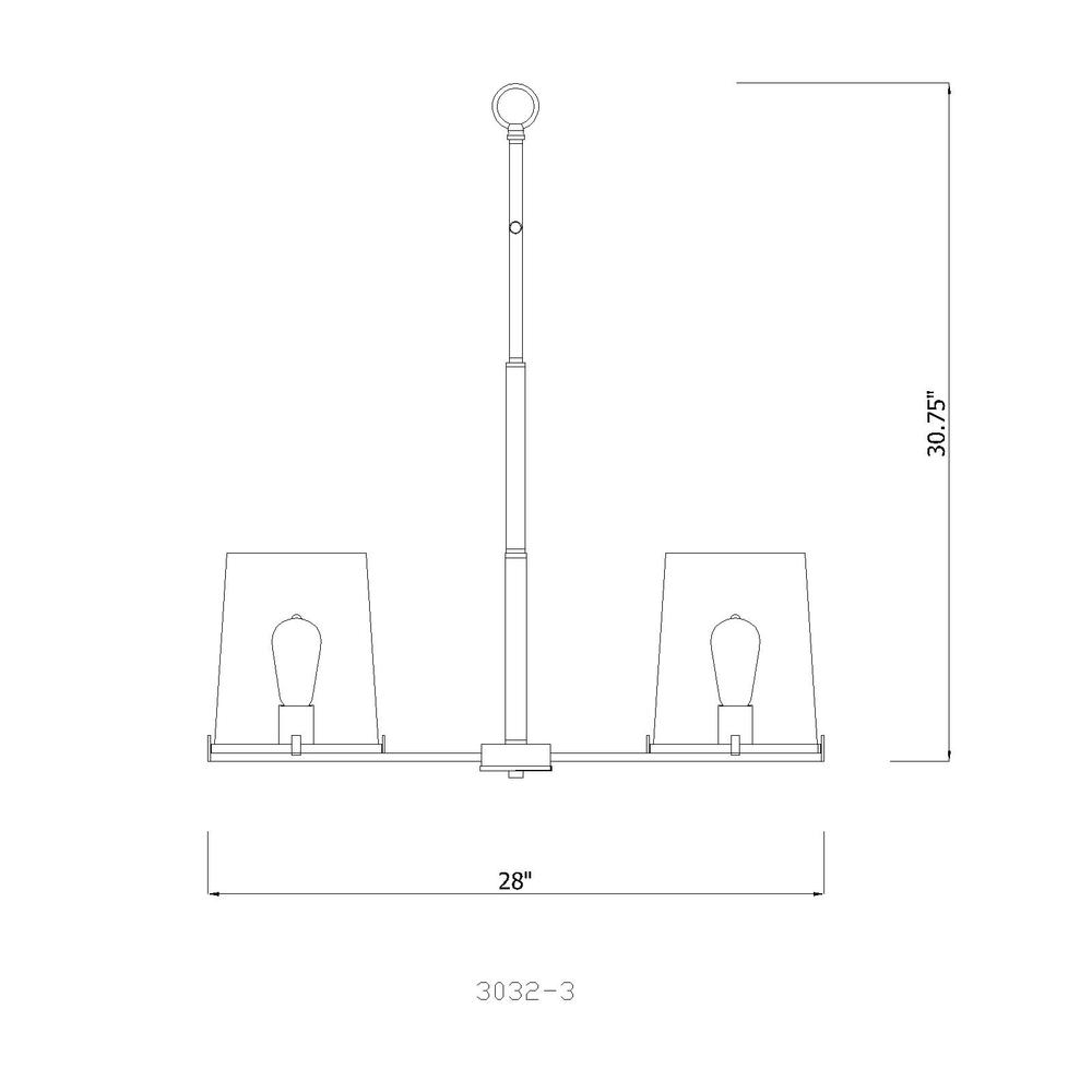 3 Light Chandelier. Picture 6