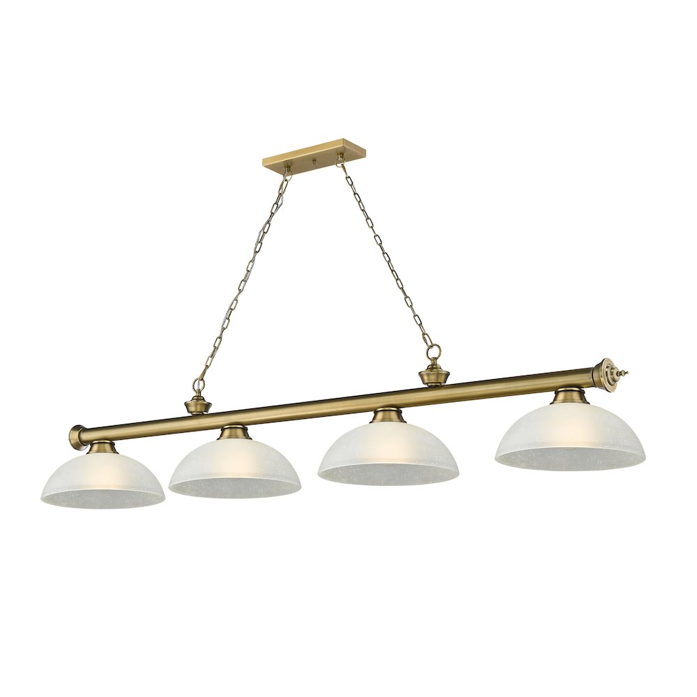 Z-Lite Cordon 4 Light Billiard, Steel Frame, White Linen Shade Color. Picture 1