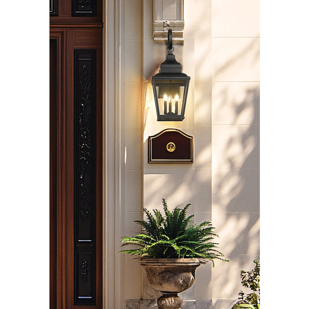 Z-Lite 3 Light Outdoor Wall Light, Sand Black. Picture 5