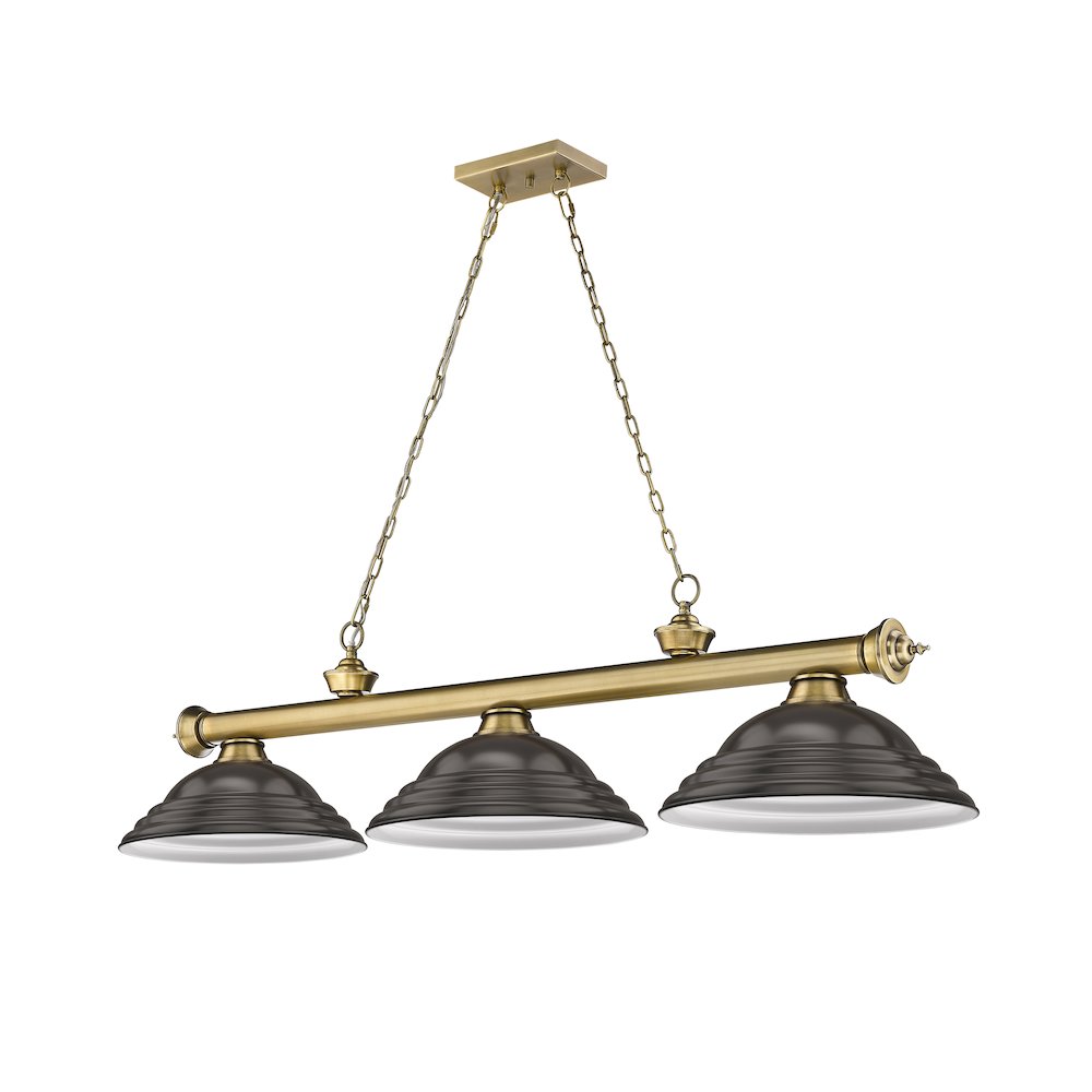 Z-Lite Cordon 3 Light Billiard, Steel Frame, Bronze Shade Color. Picture 5