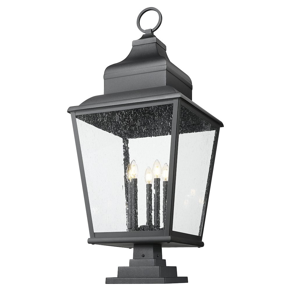 Z-Lite 5 Light Outdoor Pier Mounted Fixture, Sand Black. Picture 3
