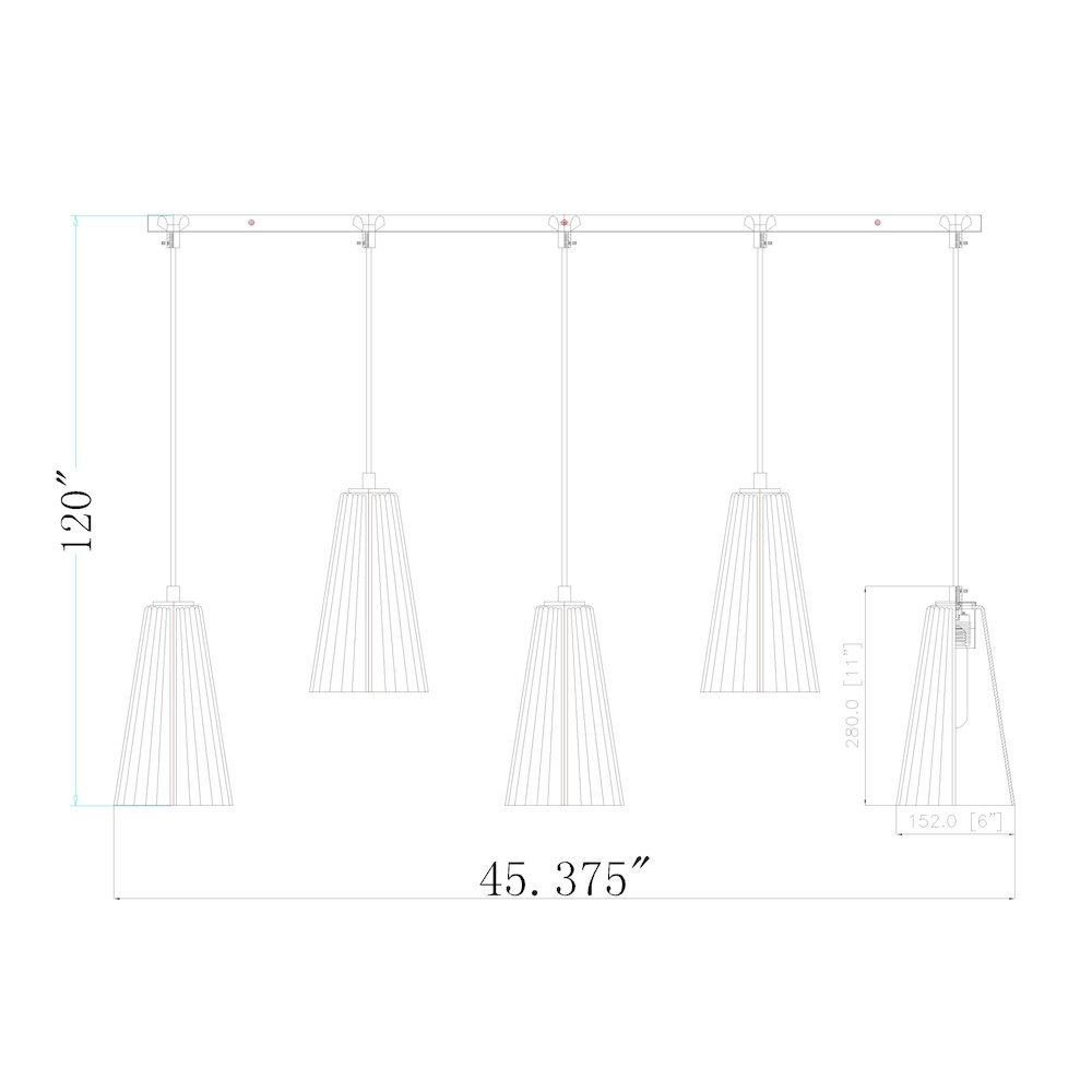 Z-Lite 5 Light Linear Chandelier. Picture 8