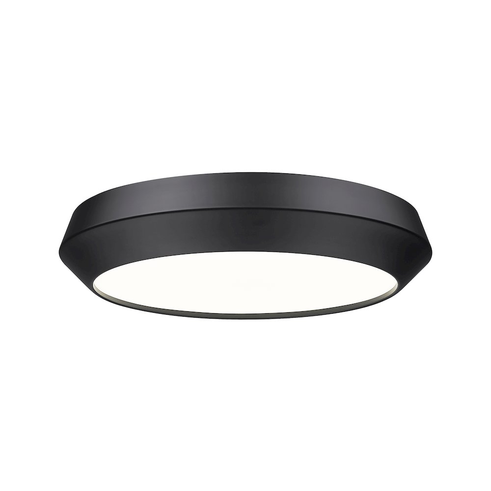 Z-Lite 1 Light Flush Mount, Matte Black. Picture 1