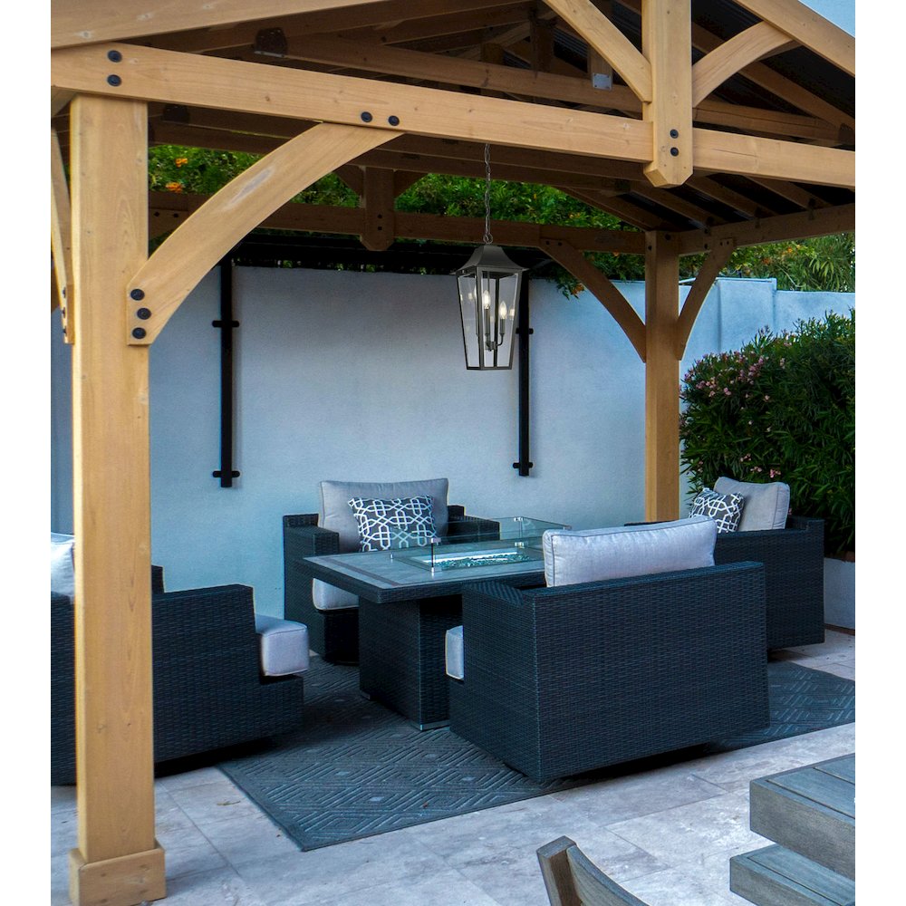 Z-Lite 3 Light Outdoor Chain Mount Ceiling Fixture. Picture 6