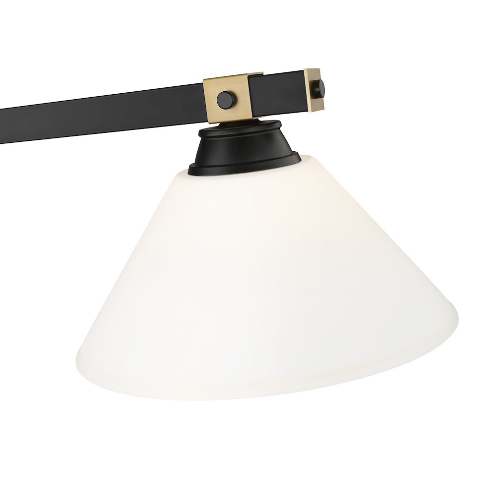 Z-Lite Bronte 3 Light Billiard, Steel Frame, Matte Opal Shade Color. Picture 4