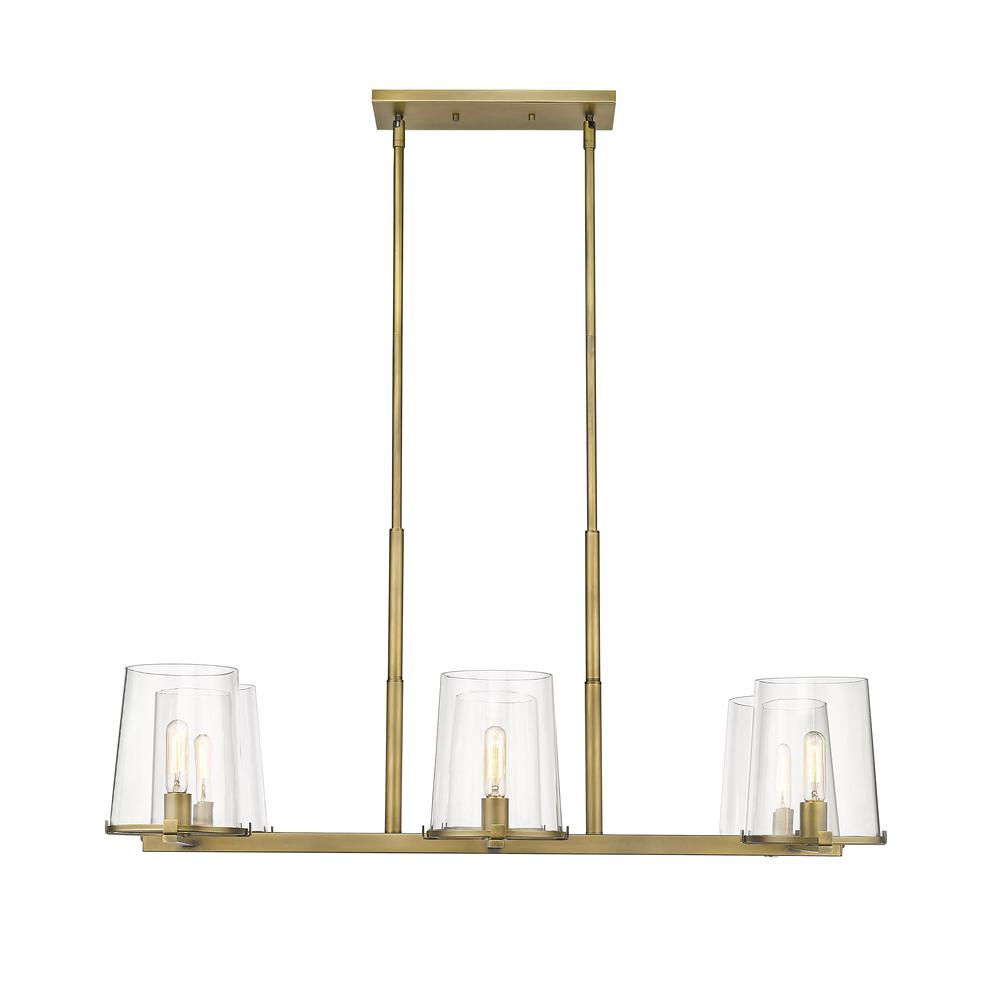 6 Light Linear Chandelier. Picture 2