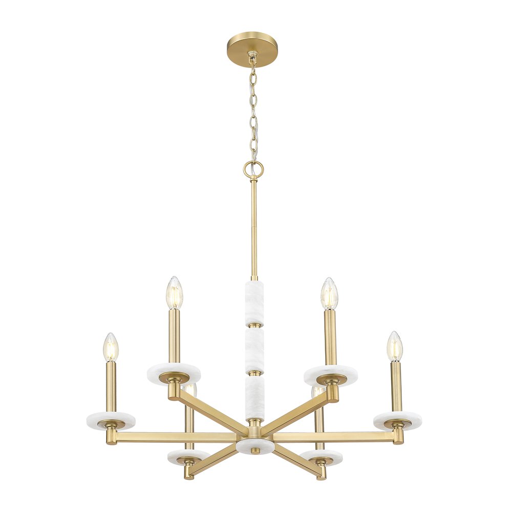Z-Lite Kaden 6 Light Chandelier in Modern Gold color, Steel frame. Picture 2