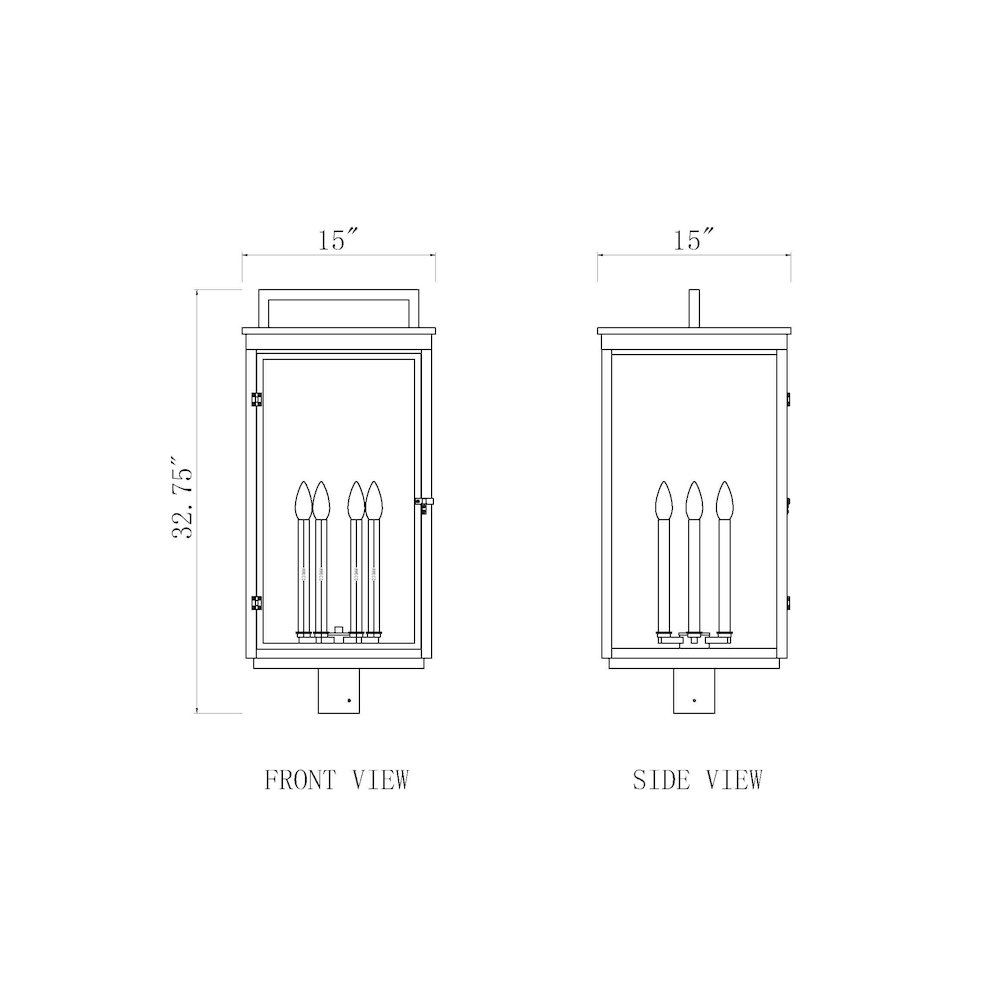 Z-Lite Hartwell 6 Light Outdoor Post Mount Fixture in Sand Black color. Picture 6