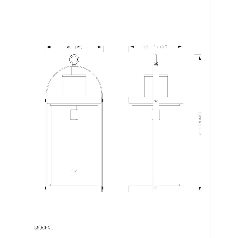 Z-Lite 1 Light Outdoor Chain Mount Ceiling Fixture. Picture 7
