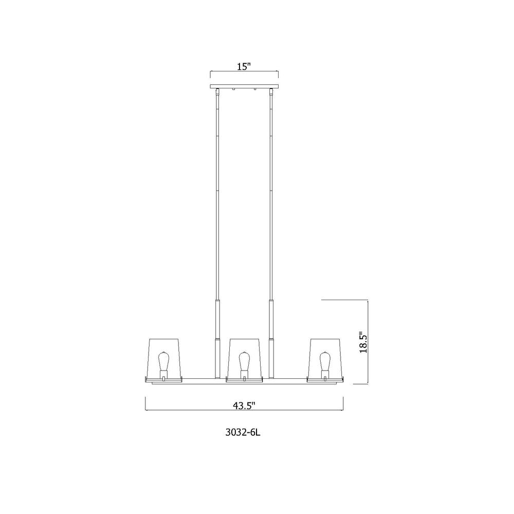 6 Light Linear Chandelier. Picture 6