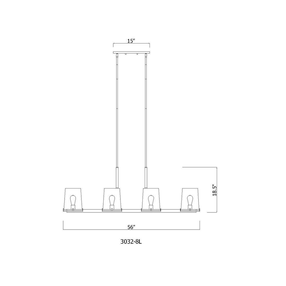 8 Light Linear Chandelier. Picture 6