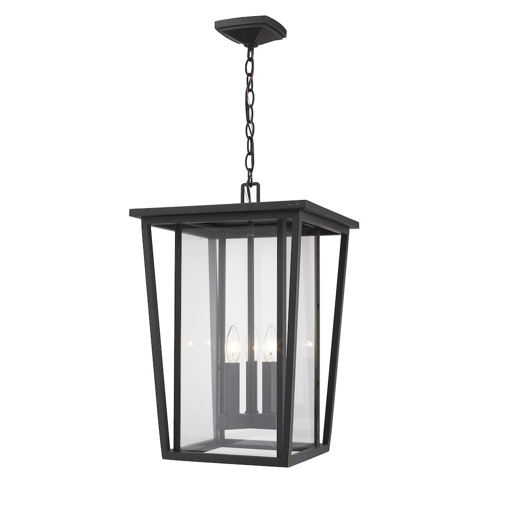 Z-Lite 3 Light Outdoor Chain Mount Ceiling Fixture. Picture 1