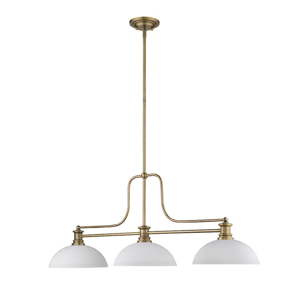 Z-Lite Melange 3 Light Billiard, Steel Frame, Matte Opal Shade Color. Picture 5