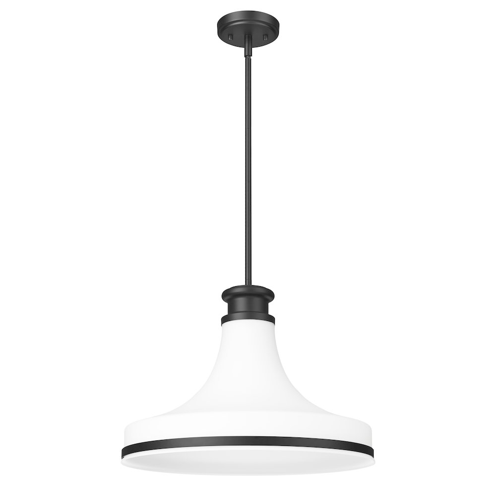 Z-Lite 1 Light Pendant, Matte Black. Picture 7