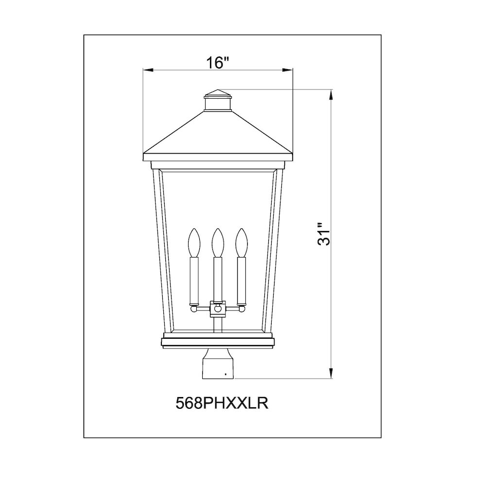 Z-Lite 4 Light Outdoor Post Mount Fixture. Picture 6