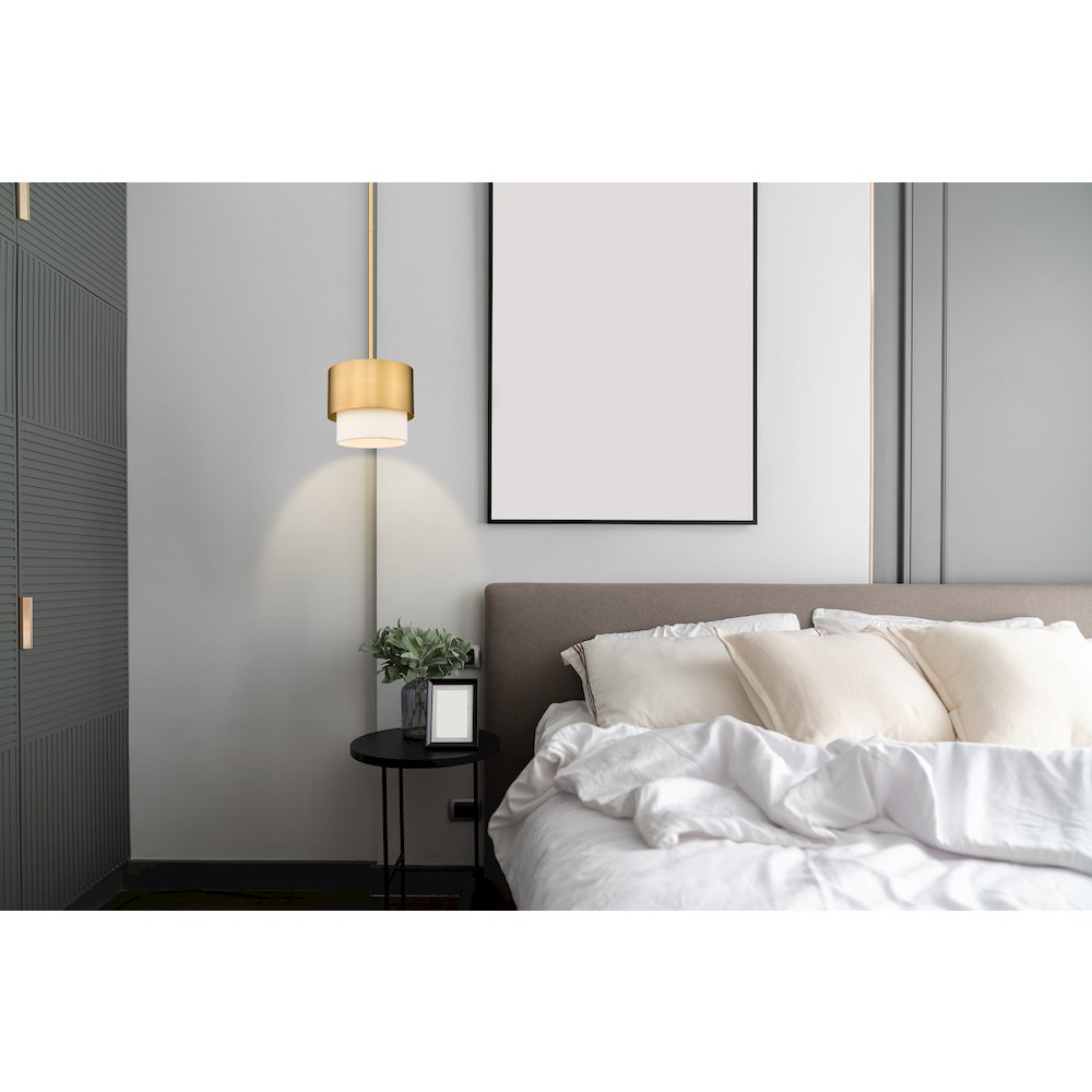 Z-Lite Counterpoint 1 Light Pendant, Modern Gold. Picture 6