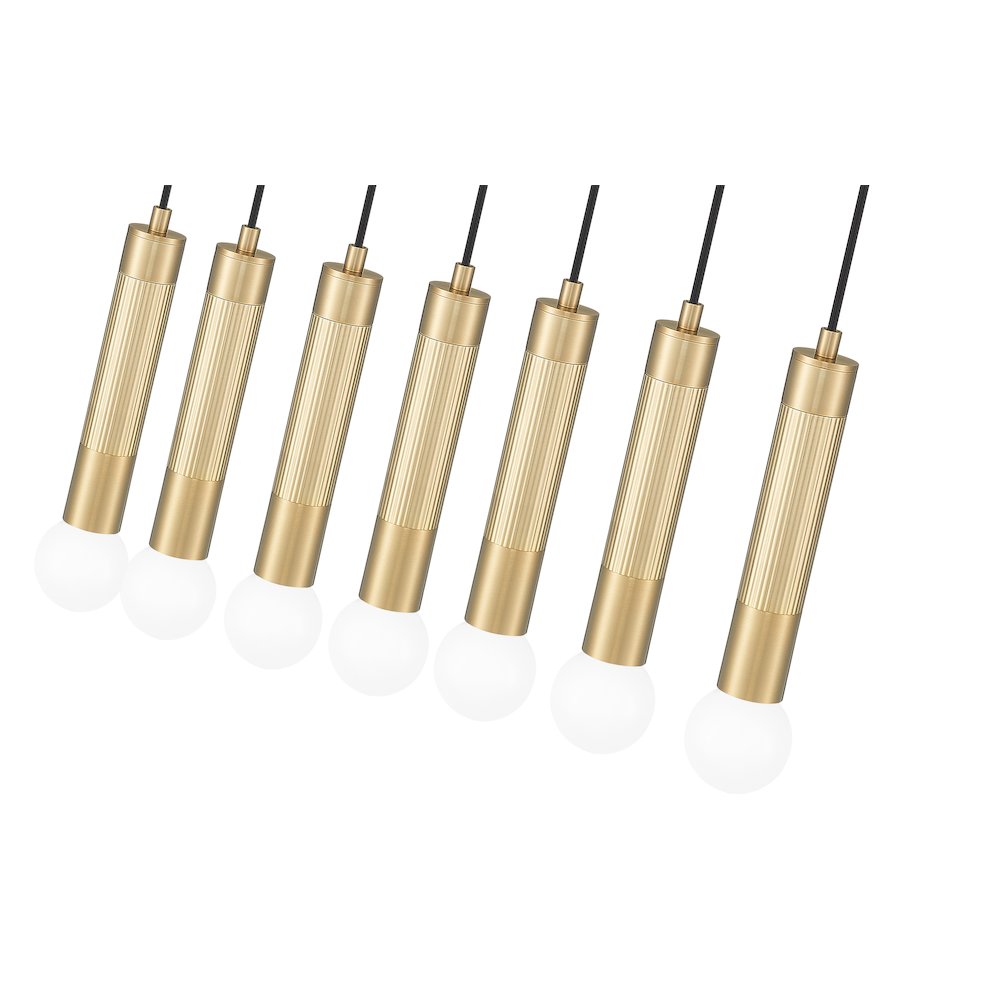 Z-Lite Stari 7 Light Linear Chandelier in Modern Gold color, Steel frame. Picture 4