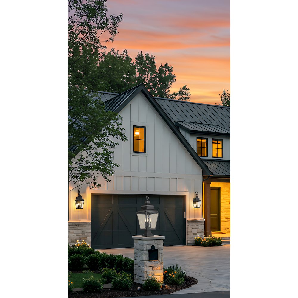 Z-Lite 3 Light Outdoor Pier Mounted Fixture, Sand Black. Picture 6