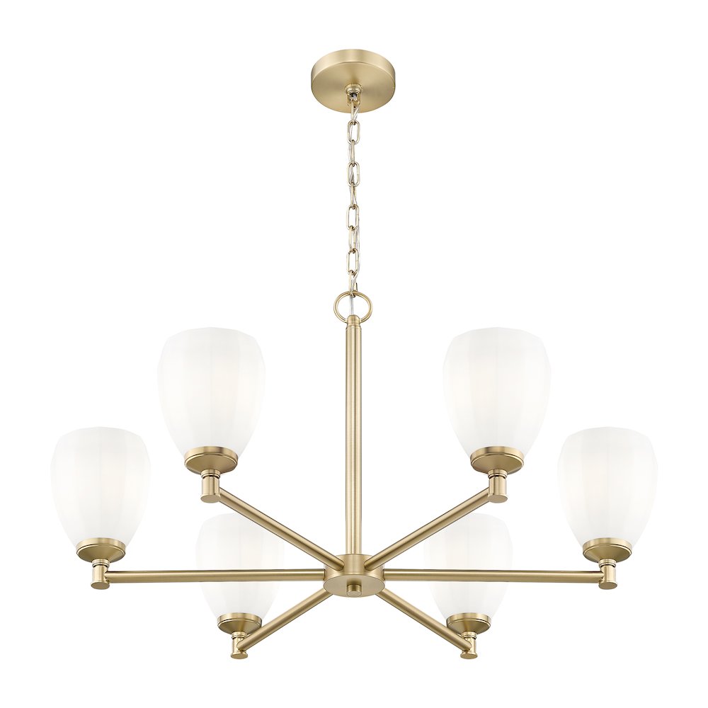 Z-Lite Oren 6 Light Chandelier in Modern Gold color, Steel frame. Picture 2