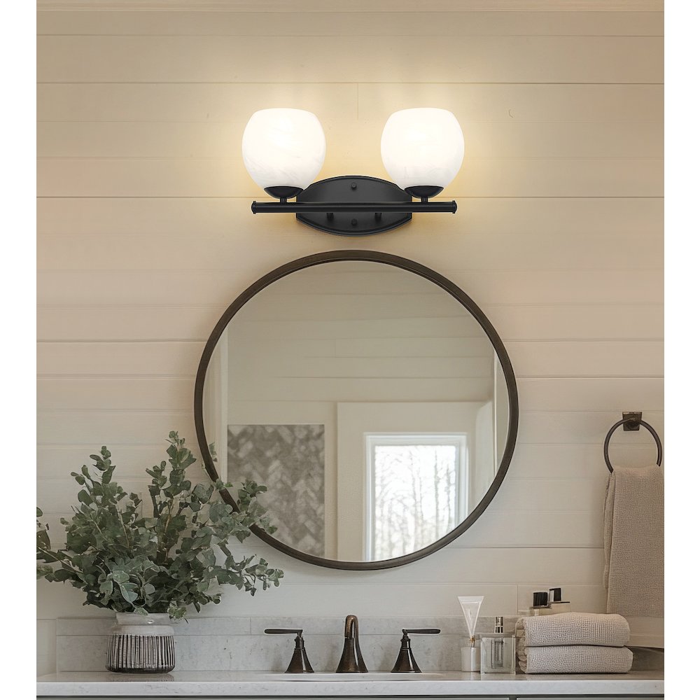 Z-Lite 2 Light Vanity, Matte Black. Picture 6