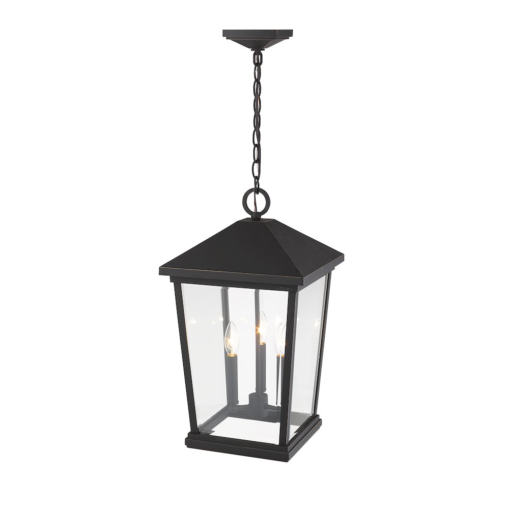 Z-Lite 3 Light Outdoor Chain Mount Ceiling Fixture. Picture 4