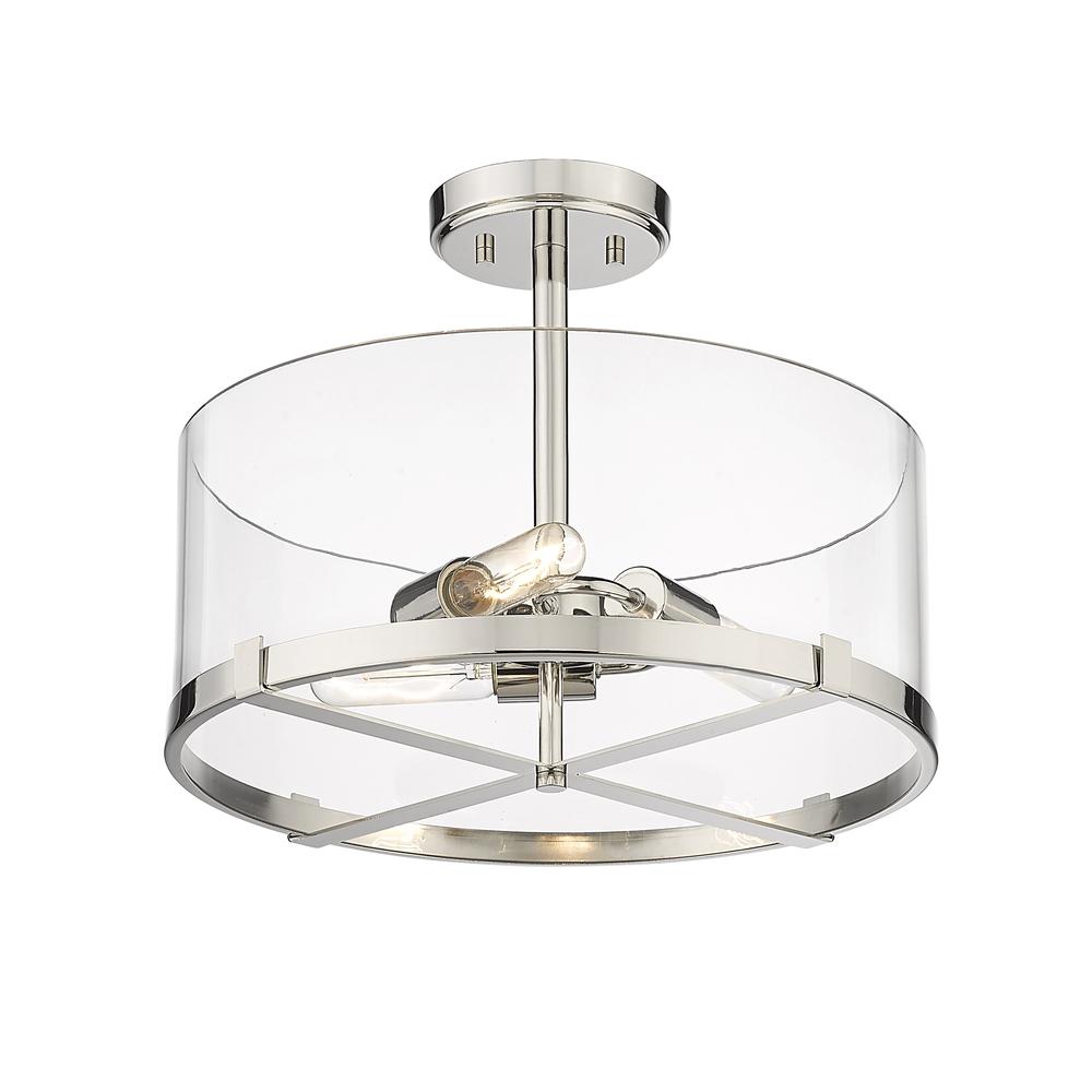 3 Light Semi Flush Mount. Picture 3
